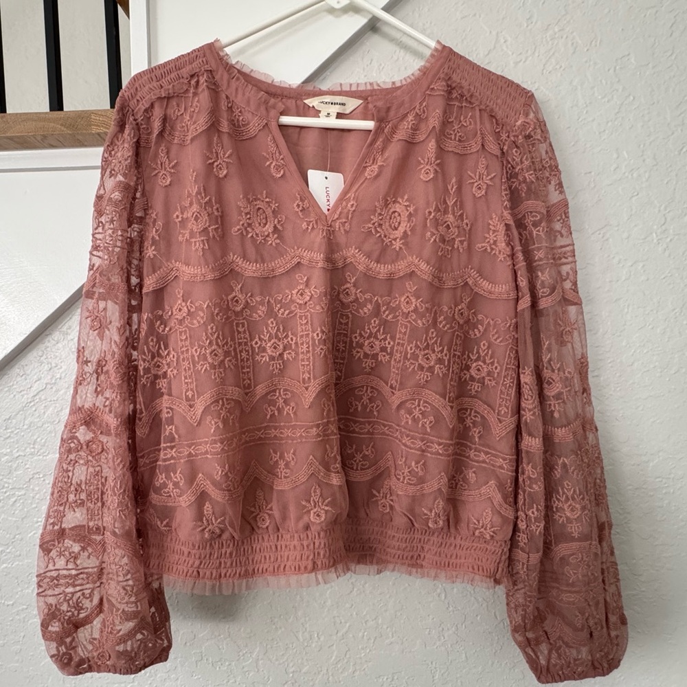 Lucky Brand Women's Dusty Pink Lace Bra